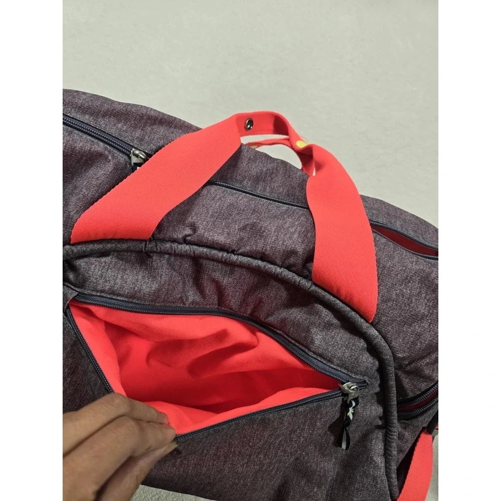 Adidas Gym Duffle Bag Gray/Orange Sport Training Travel Carry-On Shoulder Strap